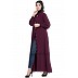Front open Cardigan abaya- Wine color